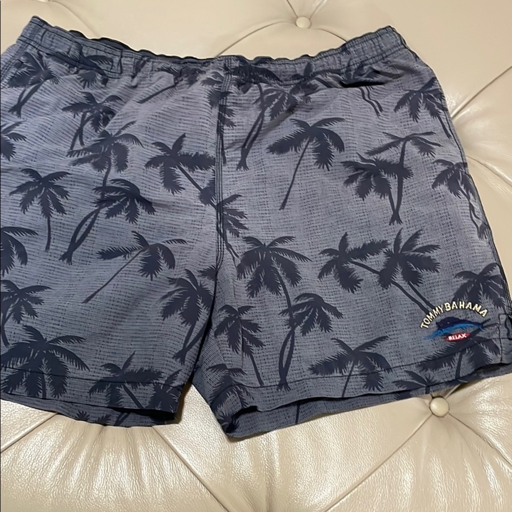 Tommy Bahama Blue Palm Tree Swim Trunks